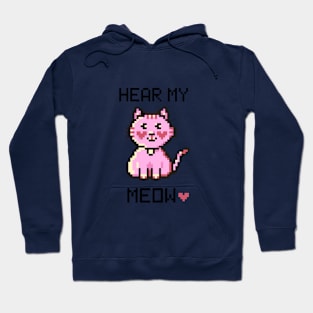 Cute Kitty Pink - Pixel Hoodie